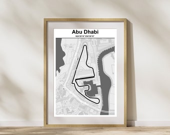 F1 circuit Poster Abu Dhabi - Digital File, Abu Dhabi GP Formule 1, Formule one Poster Gift idea