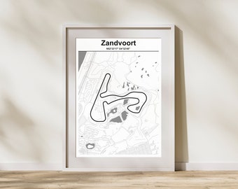F1 circuit Poster Zandvoort - Digital File, Zandvoort Nederland Formule 1 - Formule one Poster Gift idea