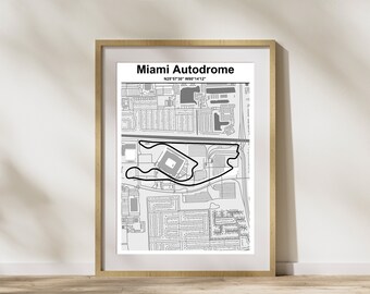 F1 circuit Poster Miami - Digital File, USA GP Formule 1 - Formule one Poster Gift idea