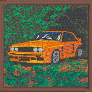 Franks E30 - Orange BMW Nostalgia Ultra - Anpassad broderimaskinfil