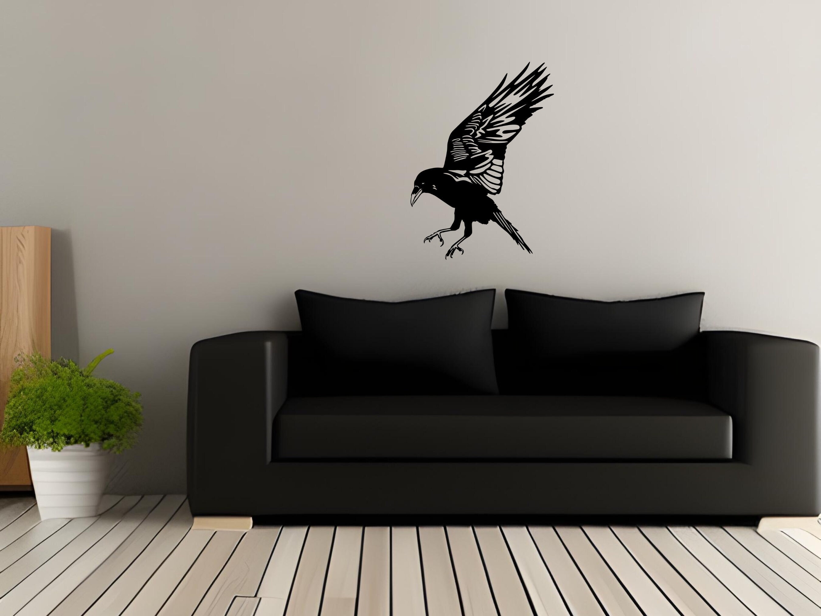 Raven Metal Wall Art, Halloween Decor, Unique Design Home Decor, Gothic