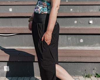 Falda de corte A, Falda de talla grande, Falda asimétrica, Falda de cintura alta, Falda midi