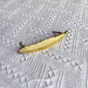 Pomello a forma di piuma - Maniglia in ottone massiccio per armadi, ante di guardaroba e cassetti