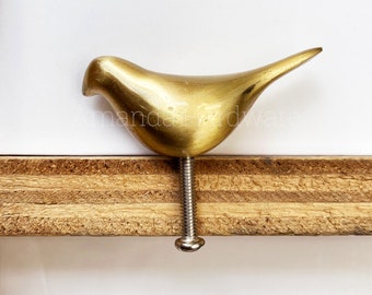 Solid Brass Abstract Bird Pull Knob Handle For DIY Carpentry Wood Cabinet Drawer Doors and Home  Decor Projects