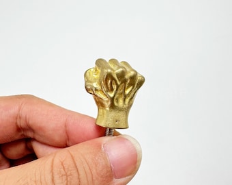 Solid Brass Hand Fist Pull Knob Handle For DIY Carpentry Wood Cabinet Drawer Doors and Home  Decor Projects