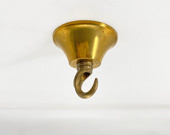 Gancho cónico de latón mini para dosel de 62 mm (2,44") – Gancho para lámpara colgante tipo swag, gancho de latón para plantas, gancho de techo colgante con enchufe, pasacables.