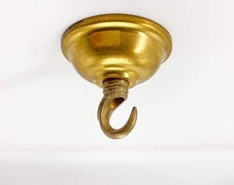 Gancho de techo abovedado de latón macizo de 67 mm (2,64") – Gancho minimalista para plantas e iluminación.
