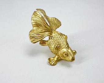Pomo de pez dorado de latón para manija de puerta de gabinete o pieza decorativa de pared - Proyectos de bricolaje para el hogar