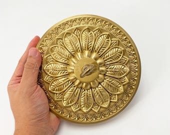 Dosel de techo floral de latón macizo con gancho de 185 mm (7,3") – Gancho decorativo para plantas y lámparas colgantes