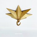 6in (155mm) Brass Star Hook For Hanging Planters, Wind Chimes, Swag Pendant Lights and Keys - Handmade Hook For DIY Ceiling & Wall Decor