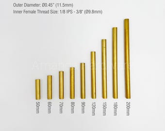 Varillas de latón de 11,5 mm con rosca interior para tubos roscados de 10 mm (1/8 IPS): para proyectos de iluminación de pared y techo y renovaciones vintage.