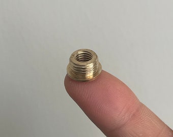 Lamp Finial Reducer - Solid Brass Reducing Insert Coupling - 1/8 IPS Male to 1/4-27 Female - DIY Table Floor Lamp Part Component