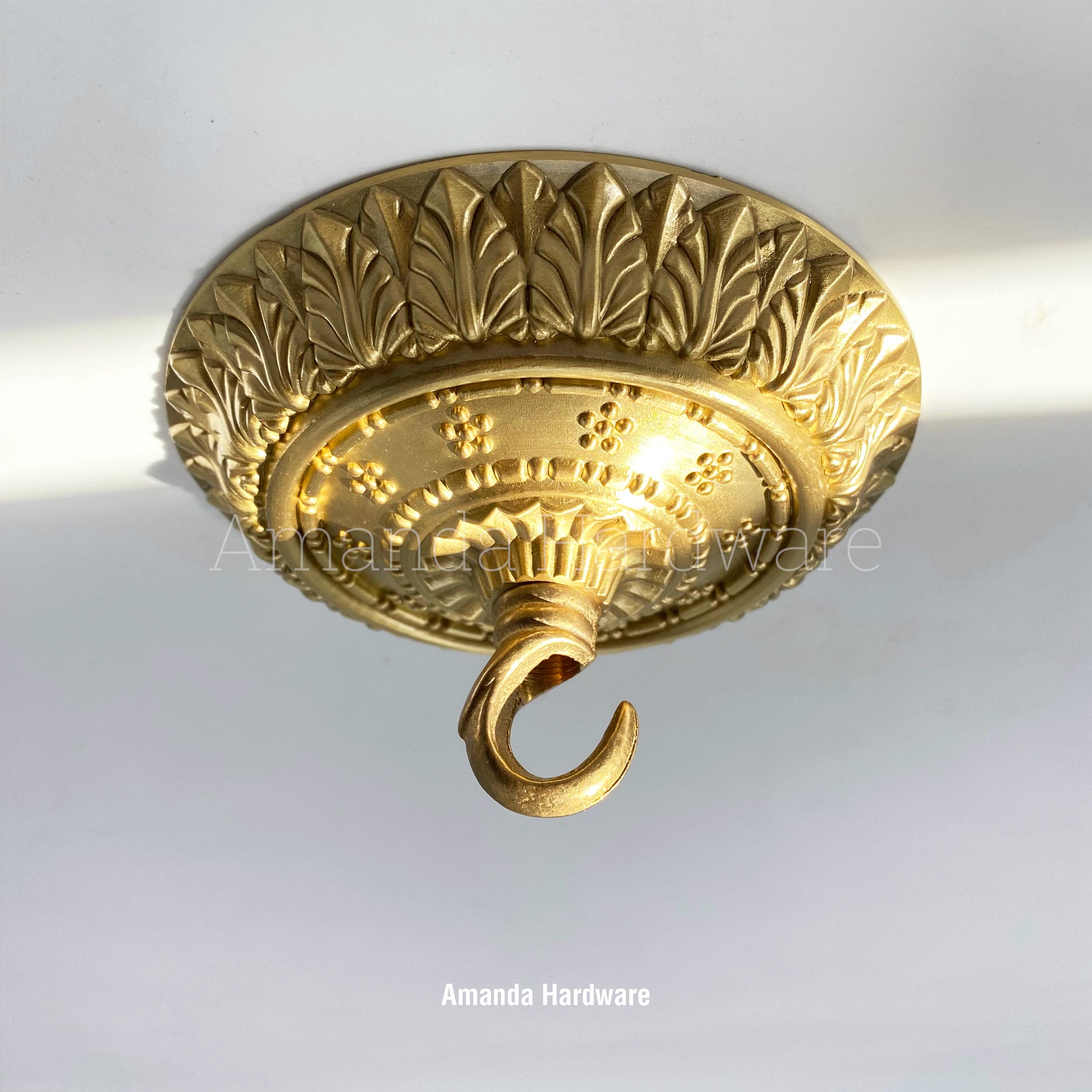 4.72in Brass Canopy Hook for Hanging Chandelier Pendant