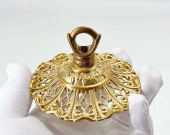 Colgador de lámpara de araña de cristal de latón de 88 mm (3,46") / Dosel de techo con 12 orificios para pasadores, colgador móvil, expositor de adornos, soporte colgante de cristal