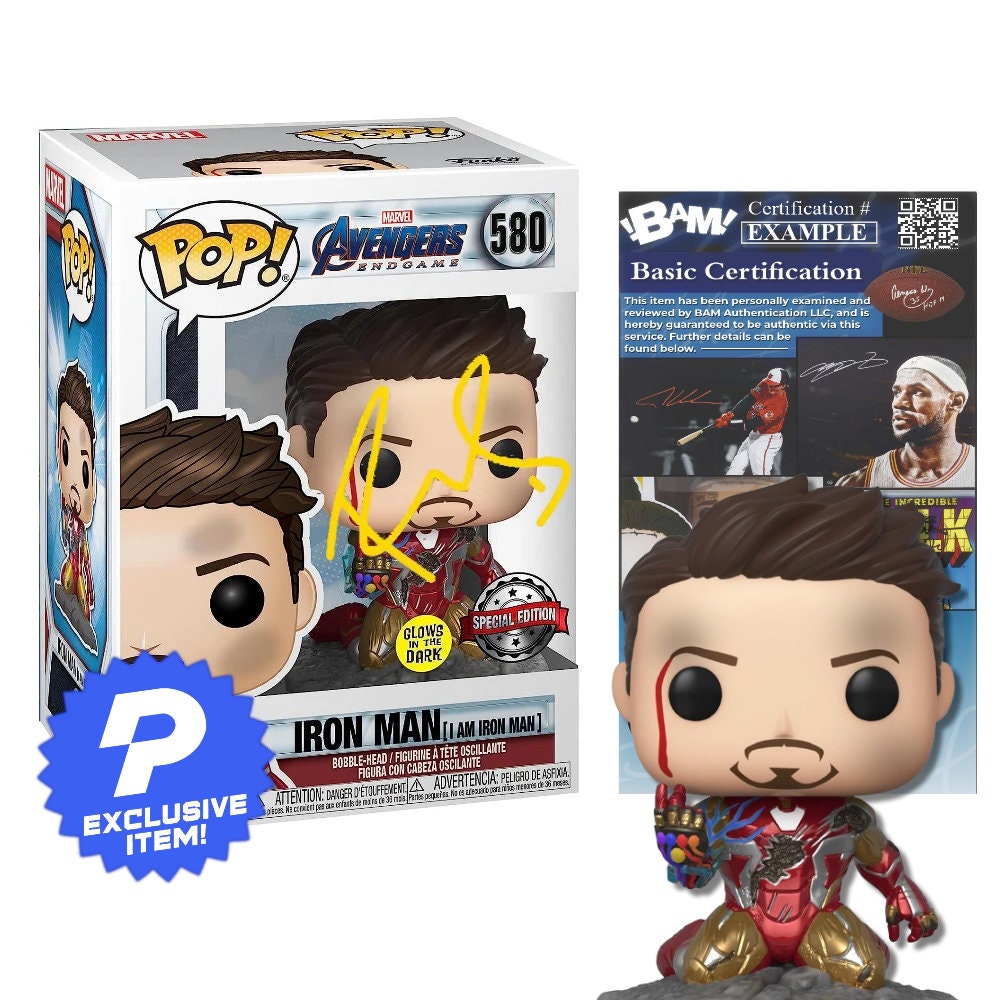 Robert Downey Jr RDJ Autographed Funko Pop Iron Man / Tony Stark Marvel  Signature With COA 