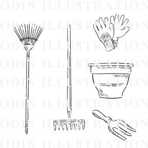 Trädgårdsclipart, digitala nedladdningar av trädgårdar, Png-, Svg-, Dxf- och Eps-filer med 300 dpi, trädgårdsmästare, omedelbar digital nedladdning, gummistövlar bild 6