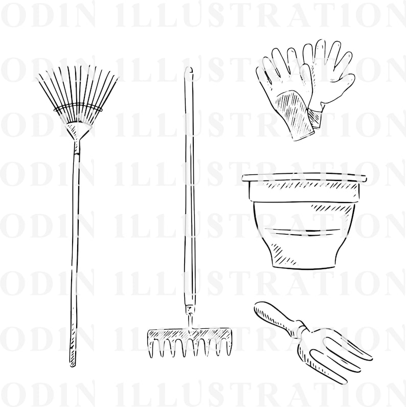 Trädgårdsclipart, digitala nedladdningar av trädgårdar, Png-, Svg-, Dxf- och Eps-filer med 300 dpi, trädgårdsmästare, omedelbar digital nedladdning, gummistövlar bild 6