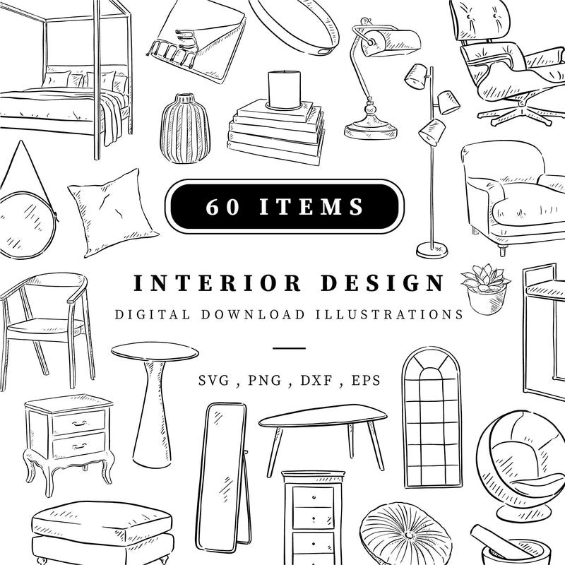 Interior Design Cartoon - Etsy