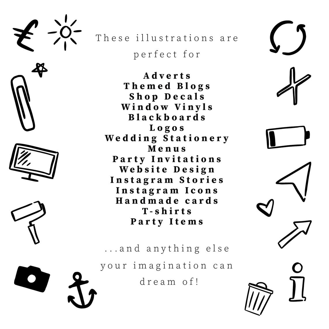Handrawn Web Icon Hand Drawn Website Icons, Digital Download Symbols, Png, Svg & Eps ...