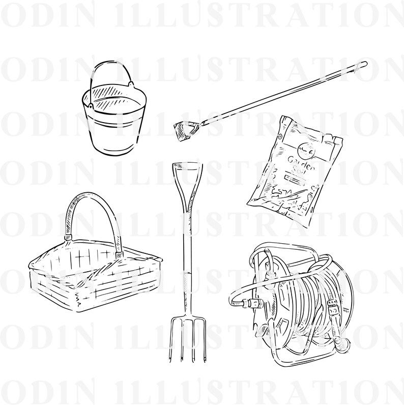 Trädgårdsclipart, digitala nedladdningar av trädgårdar, Png-, Svg-, Dxf- och Eps-filer med 300 dpi, trädgårdsmästare, omedelbar digital nedladdning, gummistövlar bild 5