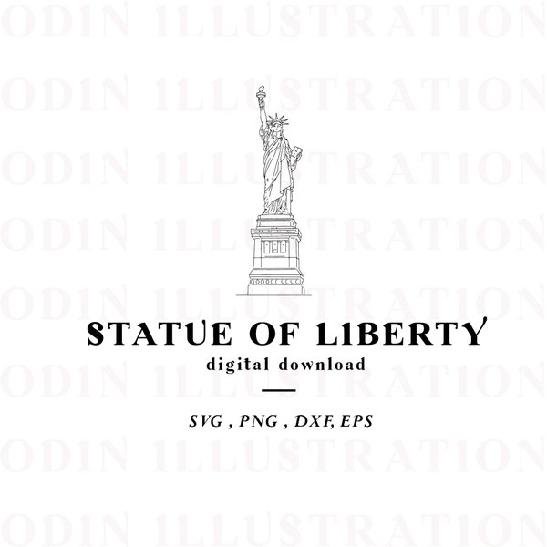 Statue of Liberty Illustration, Instant Download File, Vector Download, USA Clip Art, DIY Wedding Signage, New York City, Printable Wall Art