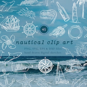 Nautisch thema illustratiebundel, varen digitale downloads, zeilboten, scheepskunst, handgetekende oceaanschip, zwart-wit vector
