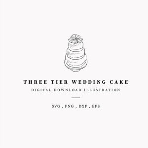 Téléchargement numérique de gâteau de mariage, gâteau de mariage dessiné à la main, clipart de gâteau de mariage, gâteau de mariage à deux niveaux avec noeud, signalisation de gâteau, Illustration SVG