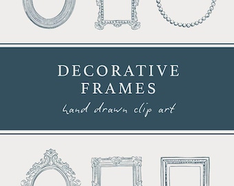 Vintage Frames Clipart, Hand Drawn Frame SVG Bundle, Antique Mirror, Scrapbooking, Decorative Frame, Digital Download, Line Drawn Printables