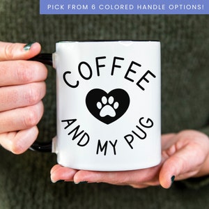 Pug Mom Coffee Mug, Dog Lover Gift, Pug Owner Gift, Funny Pug Mug, Birthday Gift for Pug Mama, Paw Print Tea Cup Gift Idea, Ceramic Mug