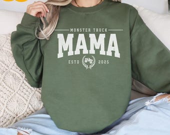 Monster Truck Mom Era Sweatshirt, New Mom Gift for Monster Truck Mama, Custom Boy Mama Sweater, Monster Truck Mom Crewneck Personalized Gift