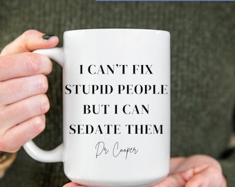 Funny Anesthesia Mug Custom Anesthesiologist Cup Gift, Nurse Anesthetist CRNA Gift, Personalized Doctor Name Coffee Mug CRNA Graduation Gift