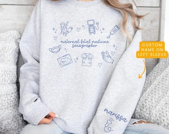 MFM Sonographer Sweatshirt, Perinatal Sonographer Sweatshirt, Personalized Ob Sonographer Gift, Ultrasound Tech Gift, Ultrasound Sweater