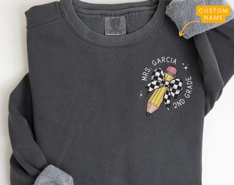 2nd Grade Teacher Sweatshirt, Comfort Colors Second Grade Teacher Crewneck,Gift for Second Grade Team,Elementary School Teacher Appreciation