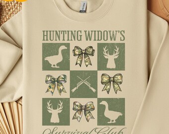 Camo Bow Sweatshirt, Deer Hunting Wife Sweatshirt, Abandoned Wives Hunting Club Sweater, Hunting Season Sweatshirt, Gift for Hunting Widow