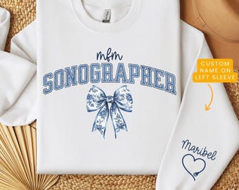 MFM Sonographer Sweatshirt, Perinatal Sonographer Sweatshirt, Personalized Ob Sonographer Gift, Ultrasound Tech Gift, Ultrasound Sweater