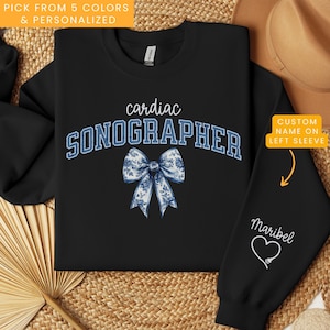Personalized Cardiac Sonographer Sweatshirt, RDMS Sweatshirt for Pediatric Cardiac Sonographer, Cardiac Sonography Gift for Ultrasound Tech