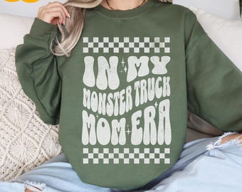 Monster Truck Mom Era Sweatshirt, New Mom Gift for Monster Truck Mama, Custom Boy Mama Sweater, Monster Truck Mom Crewneck, Baby Shower Gift