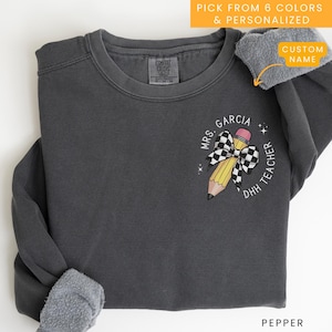 Comfort Colors Dhh Teacher Sweatshirt,Deaf Education,Hard of Hearing Teacher Gift for her,Teacher of the Deaf Sweater,Asl Teacher Crewneck