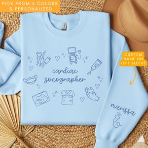 Personalized Cardiac Sonographer Sweatshirt, RDMS Sweatshirt for Pediatric Cardiac Sonographer, Cardiac Sonography Gift for Ultrasound Tech