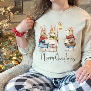 Weihnachten Carol Sweatshirt, Weihnachten Rundhalsausschnitt, Tier Dickens, frohe Weihnachten, Urlaub Sweatshirt, Weihnachten Sweatshirt, ein Weihnachtslied