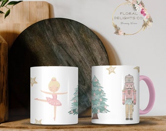 Rosa Nussknacker Ballett Becher, Weihnachtskaffeetasse, Balletttänzer Geschenk