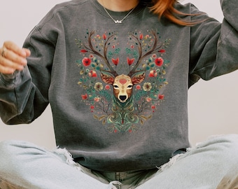 Sudaderas de venado cola blanca, camisa de ciervo salvaje, sudadera de ciervo de Navidad, regalo para ella, equipo de caza, sudadera de caza de ciervos