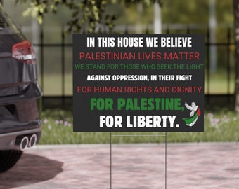 Save Palestine Yard Sign, Palestine Yard Sign | Palestinian Lives | Readable From Both Sides | Free Palestine Sign | Save Gaza