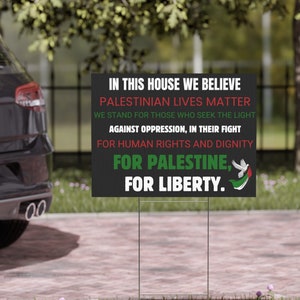 Save Palestine Yard Sign, Palestine Yard Sign | Palestinian Lives | Readable From Both Sides | Free Palestine Sign | Save Gaza