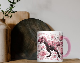 Mug dinosaure adulte | tasse de la Saint-Valentin | Cadeau pour amoureux des dinosaures | Téléchargement numérique | Cadeau pour elle et lui | tasse de thé | Mug dinosaure T-Rex, Mug amusant