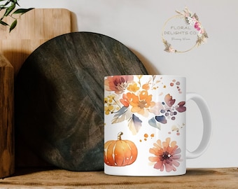 Tasse de citrouille en céramique, tasse de café d'automne, tasse d'Halloween, tasse de café d'aquarelle, épices de citrouille, cadeaux d'Halloween, tasse de citrouille, tasse de thé d'automne