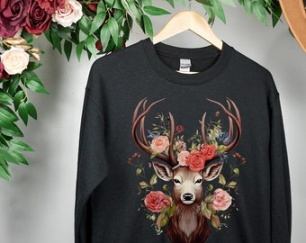 Sudaderas de venado cola blanca, camisa de ciervo salvaje, sudadera de ciervo de Navidad, regalo para ella, equipo de caza, sudadera de caza de ciervos