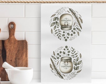Regalo de pan de masa madre / Regalo de anfitriona / Toalla para hacer pan / Regalo de panadero / Amantes de la naturaleza / Envoltura de pan de masa madre ecológica / Toalla de té / Regalo para ella