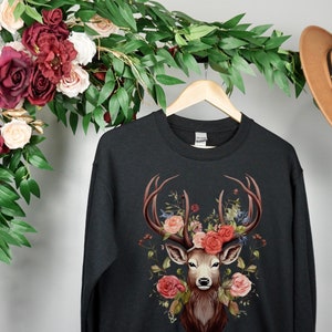 Whitetail Deer Sweatshirts, Deer Wilderness Shirt, Christmas  Deer Sweatshirt, Gift For Her, Hunting Gear, Deer Hunting Sweatshirt