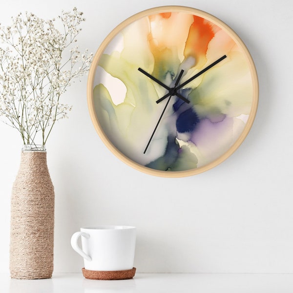 Alcohol Ink Wall Clock, Irish Handmade Wall Clock | Alcohol Ink Painting | Deko Oder Diy | Round clock | Malgrund Zum Gießen Mit Kunstharz